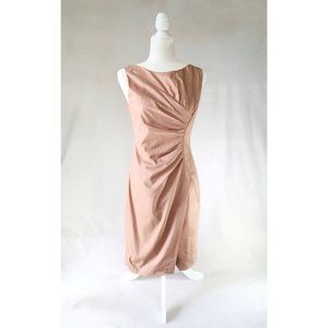 Hoss Intropia Sheath Dress Nude Pink Coral Business Cocktail Party Dress Small